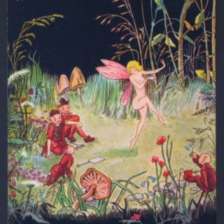 Fairy Gaily Dancing,  " Fairyland Fancies " Elves,  Alice Marshall,  Tuck Old Postcard