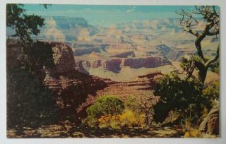 Vintage Arizona Postcard Grand Canyon National Park Moran Point Rocks Cliffs