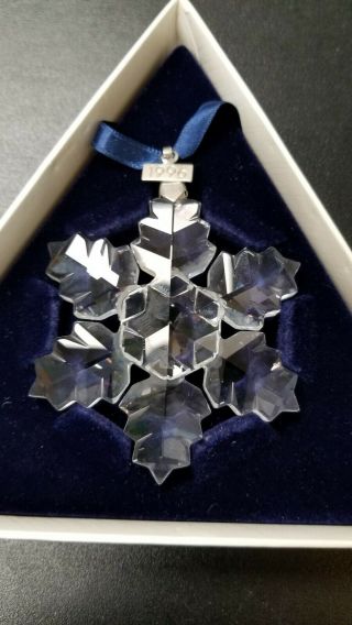1996 Swarovski Crystal Snowflake Holiday Ornament In Orginal Box