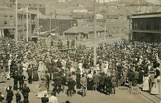 Colorado - Victor; Labor Day Celebration; Train Depot; C1912 Real Photo Postcard