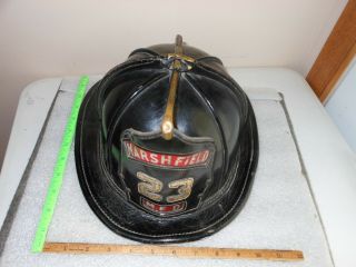 Vintage Cairns & Brother Jersey Fire Department Leather Helmet Marshfield Wi