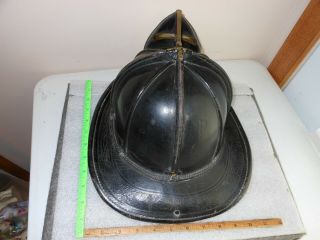 Vintage Cairns & Brother Jersey Fire Department Leather Helmet MARSHFIELD WI 2