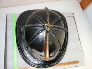 Vintage Cairns & Brother Jersey Fire Department Leather Helmet MARSHFIELD WI 3