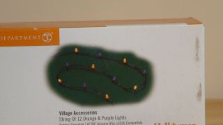 Dept 56 Halloween String Of 12 Orange & Purple Lights (2 Boxes)