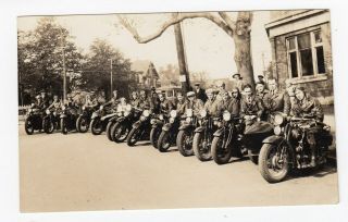1945 Real Photo Postcard Motorcycle Club Halifax N.  S.