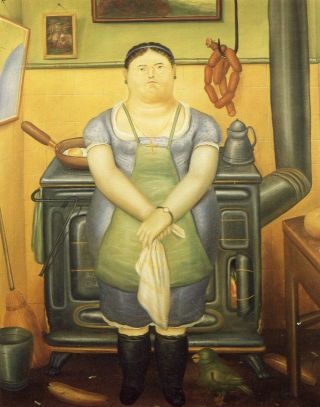 Rare Fernando Botero The Maid At The Stove W/ Egg 1974 Art Pc Price