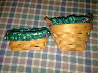 Small Longaberger Baskets (2) Cloth Liners