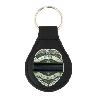 Thin Blue Line 3d Keyring Key Fob Police Badge Keyfob Car Keychain Ring Cop Gift