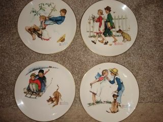 Norman Rockwell Gorham 1972 Four Seasons " Young Love " Collector Plates