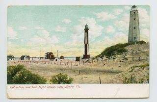 Cape Henry,  Va - Early 1900s View Of & Old Lighthouse - Udb Postcard - K