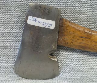 VINTAGE 1.  9 LB PLUMB BOY SCOUT AXE 13 INCHES LONG SCOUT INSIGNIA STAMPED BLADE 2
