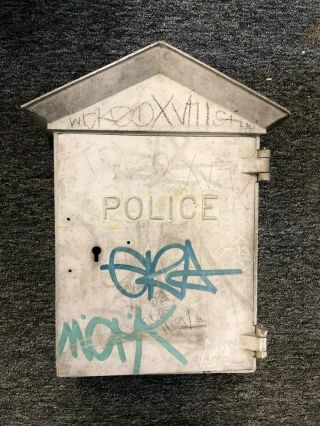 Vintage Police Call Box Los Angeles Gang Graffiti