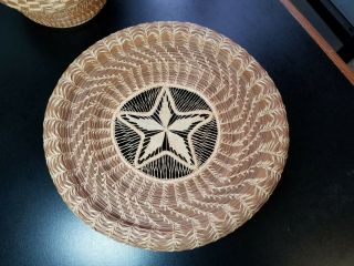 Vintage Pine Needle Woven Basket