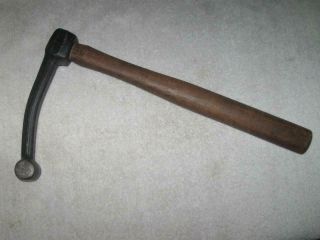 Vintage Auto Body Long Reach Fender Bumping Hammer,  8 - 1/2 " Curved Head,  Unmarked