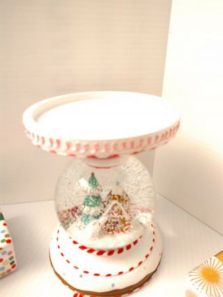 Partylite Large Candle Snow Globe & Yc Tealight Holder - Special Listing