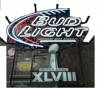 Bud Light Bowl Xlviii Neon Sign Real Neon Light