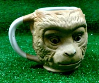 Novelty Ceramic Monkey Face Mug Tiki Style Chimp Cup J0