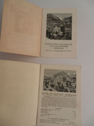 1930 ' s GUIDES FOR GRAND HOTEL DU SAUVAGE,  WILDENMANN,  MEIRINGEN,  SCHWEIZ 2