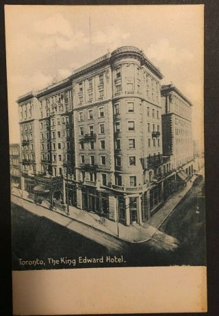 Toronto Ontario Canada The King Edward Hotel Vintage Postcard B/w 1910 Canadian