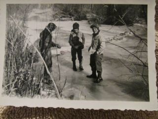 Vintage 4 1940 ' s Outdoors Hunting & Fishing Black & White Photos 3