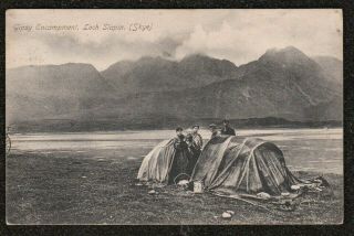 1908 Skye Loch Slapin Gipsy Encampment Postcard Scotland Gypsies