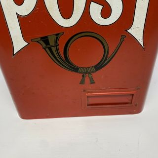 Vintage Red POST Metal Wall Mount Mailbox J - H Products MADE IN SWEDEN 3