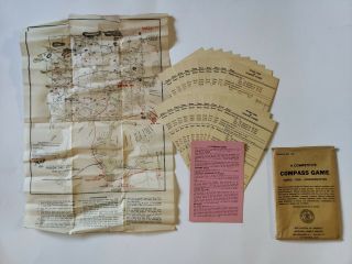 Vintage Bsa Boy Scouts Of America Compass Game With Map.  No.  1133