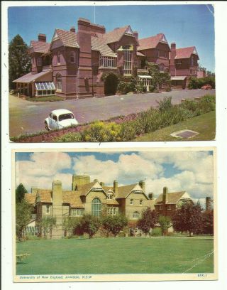 Two Australia Postcards - University Of England,  Armidale,  Nsw - 1960 