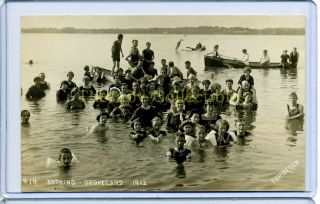 Rppc 1912 Bathers Swimming Lake Minnetonka Groveland Minnesota Chamberlin Photo