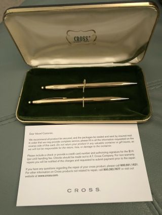 Cross 14k Solid Gold Vintage Ball Pen And Pencil Set