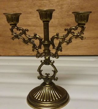 Vintage Set Of 4 Solid Brass Mini Arm Interpur Candle Holders Made In Italy