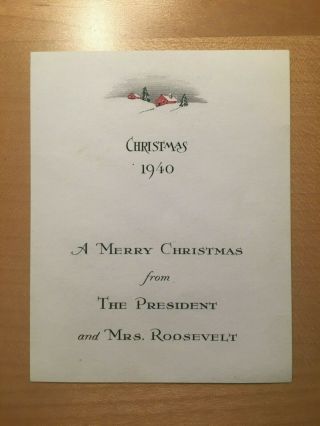 1940 Official White House Christmas Card - President Franklin D.  Roosevelt