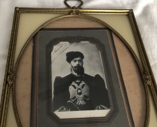 Rare Photo Last Russian Emperor Nicholas Ii In Photoframe.  Not Postcard