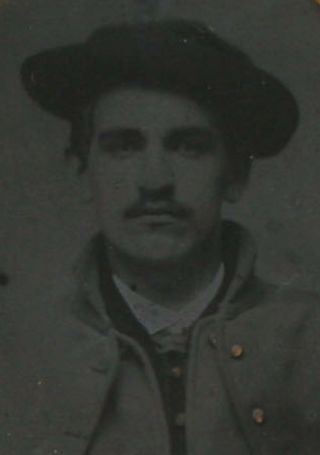 Handsome Man In Hat And Civil War Era Coat.  Gilded Ambrotype,  9th Plate.