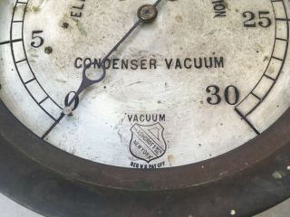 Vintage Ellicott Machine Corp Condensor Vacuum Gauge 10 1/4” Across 3