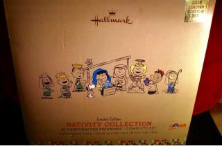 2015 Hallmark Limited Edition Peanuts Nativity Set Of 10 Figurines Christmas