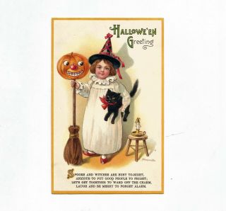 C.  1910 Halloween Postcard By International Art Series 1002 Alein Muller