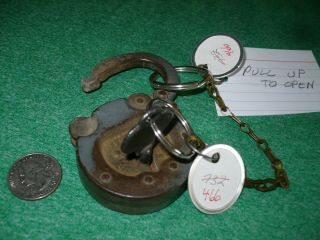 Standard Six Lever Antique Padlock With Key