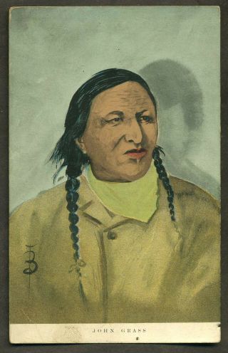 John Grass - Charging Bear Lakota Chief Indian Postcard - Little Bighorn