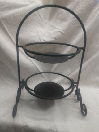 Longaberger Two - Tier Wrought Iron Pie Stand Fpr Two Small Pie Plates