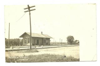 Scarce 1913 Itasca Il Railroad Depot Station Rppc - Chicago Milwaukee St Paul Rr