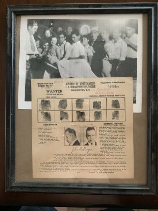 Rare Vintage 1934 Fbi Wanted Poster John Dillinger