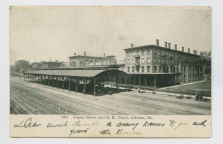 Altoona,  Pa - Early View Of Logan House & Train Depot - Postcard - P