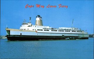 Cape May Nj To Lewes Delaware Ferry Boat Luxury Bayliner 1970 Postcard