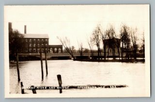 Reedsburg Wisconsin Wi Baraboo River Bridge Real Photo Postcard Rppc 1910 - 30