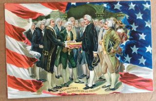Vintage Patriotic Tuck Postcard - Washington 