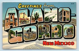 Greetings From Alamogordo Mexico Large Letter Postcard - G5
