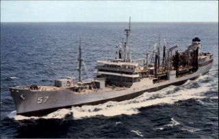 Usns Marias T - Ao - 57 Cimarron - Class Screw Oiler Navy Military Ship 1970s Postcard