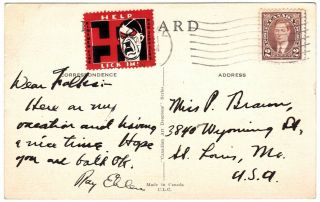 1940 Hitler Caricature Cinderella/label “help Lick Im ” On Sydney Ns Postcard