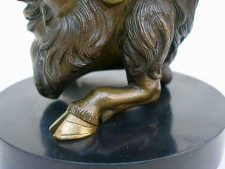 Outstanding 19th Century Bronze Bacchanalian Satyr Head Inkwell. 7
